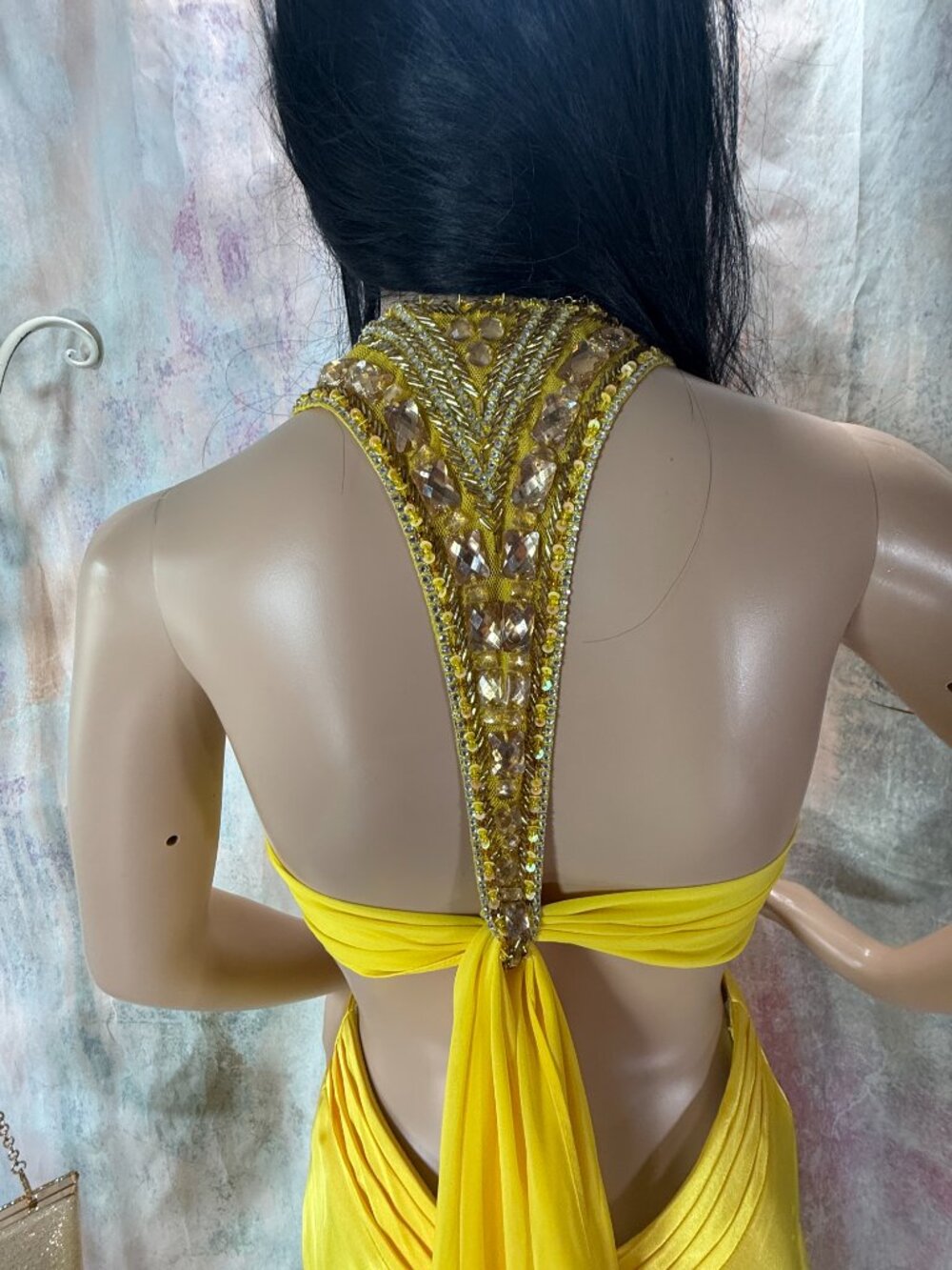 📌Xscape Dramatic Open-Back Design Chiffon Back Cascade Formal - Prom Dress - Picture 5 of 16